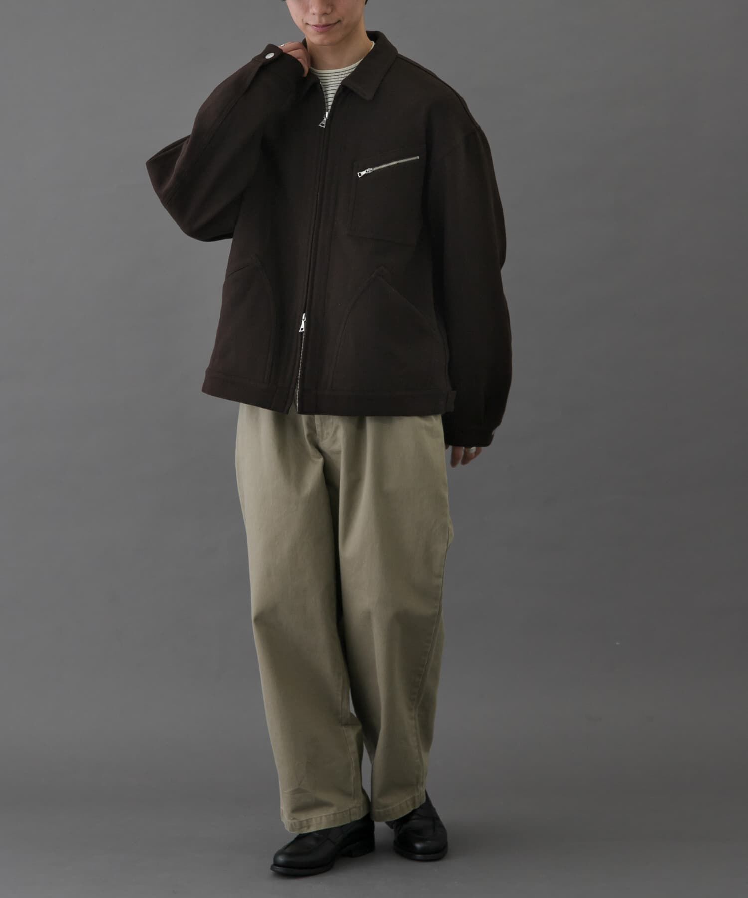 URBAN RESEARCH DOORS「FORK&SPOON　ウールショートブルゾン」|ブルゾン・スタジャン|