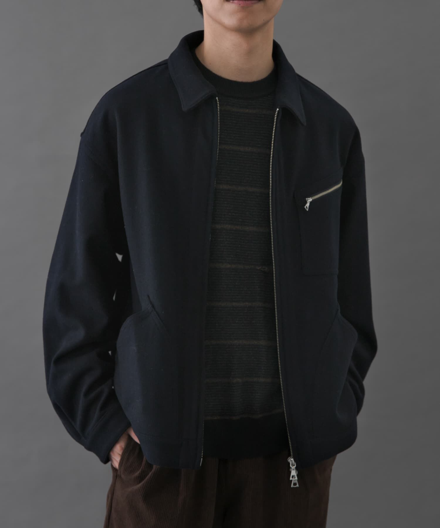 URBAN RESEARCH DOORS「FORK&SPOON　ウールショートブルゾン」|ブルゾン・スタジャン|