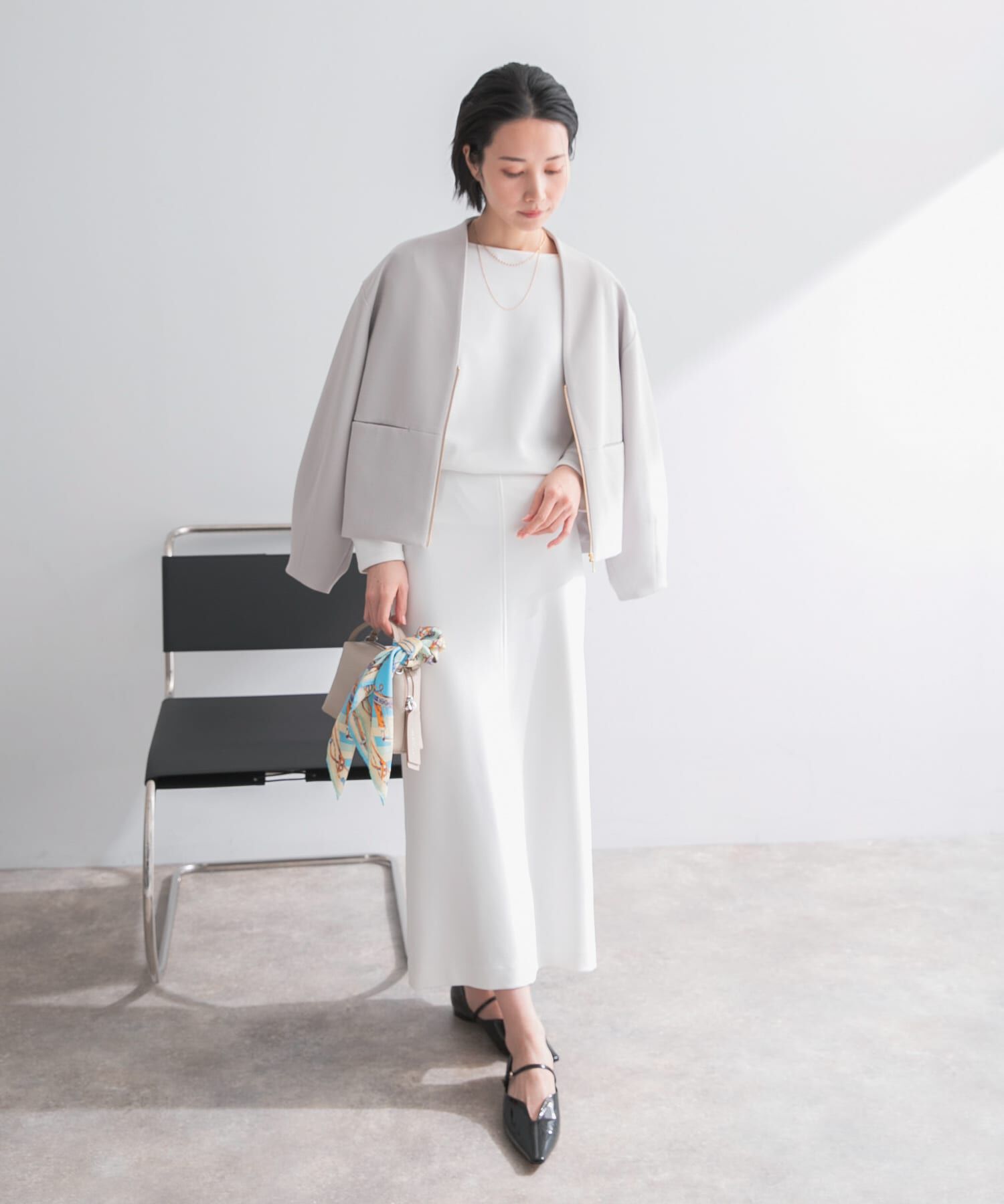 URBAN RESEARCH ROSSO「ストレッチジョーゼットブルゾン」|ブルゾン・スタジャン|