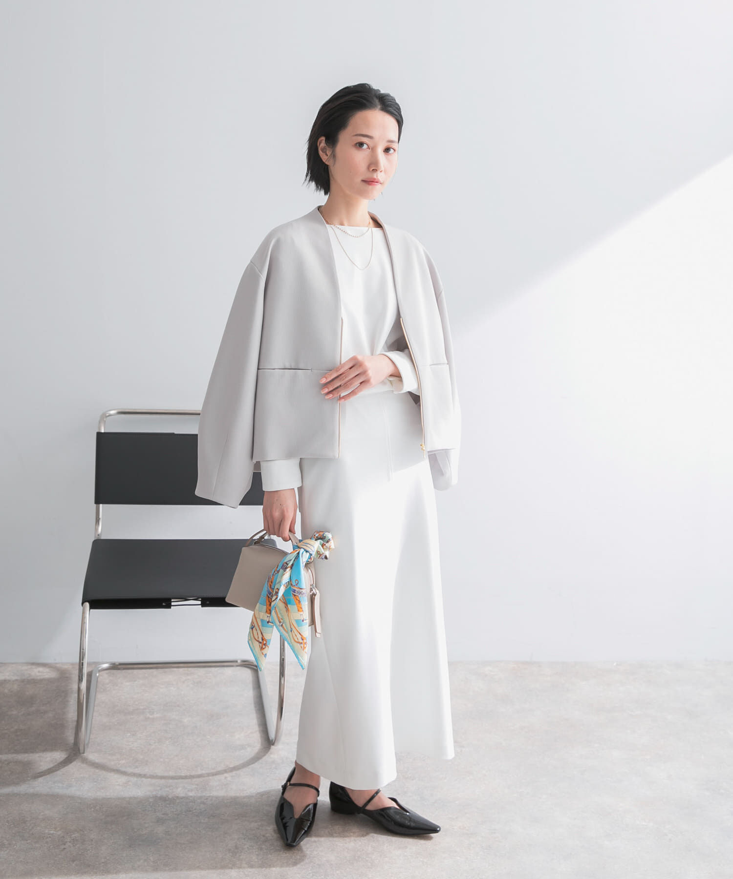 URBAN RESEARCH ROSSO「ストレッチジョーゼットブルゾン」|ブルゾン・スタジャン|