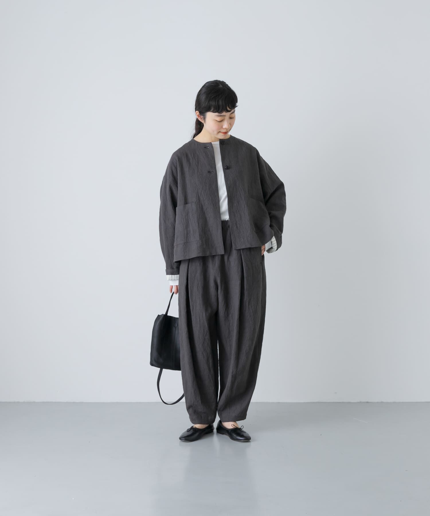 リネンラミーノーカラージャケット（かぐれ）｜ルミネのファッション