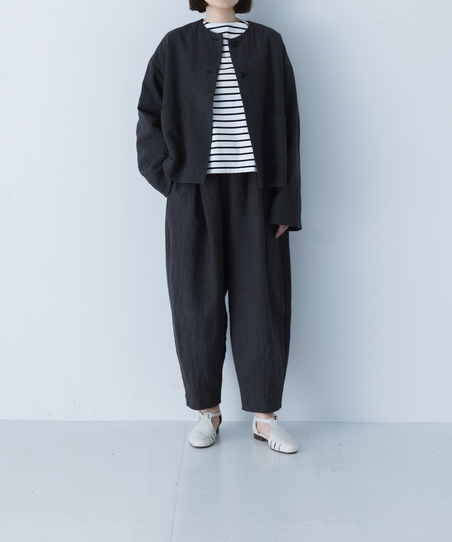 リネンラミーノーカラージャケット（かぐれ）｜ルミネのファッション