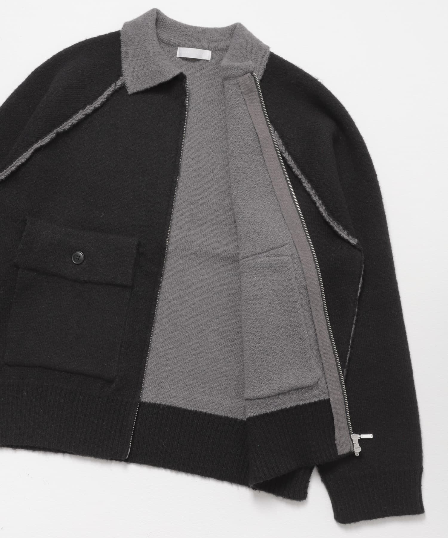 SENSE OF PLACE by URBAN RESEARCH「バイカラーニットジップブルゾン」|ブルゾン・スタジャン|