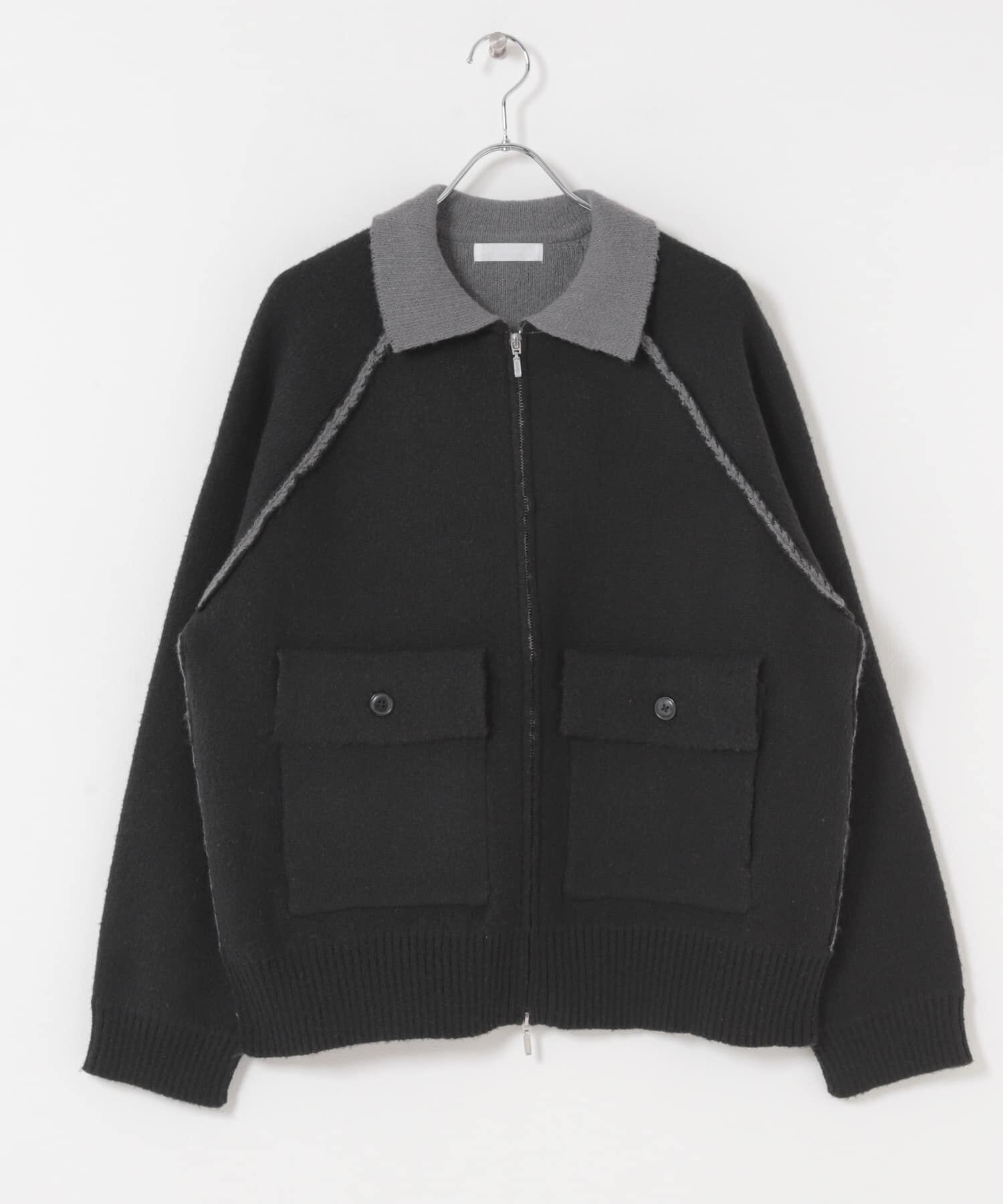 SENSE OF PLACE by URBAN RESEARCH「バイカラーニットジップブルゾン」|ブルゾン・スタジャン|