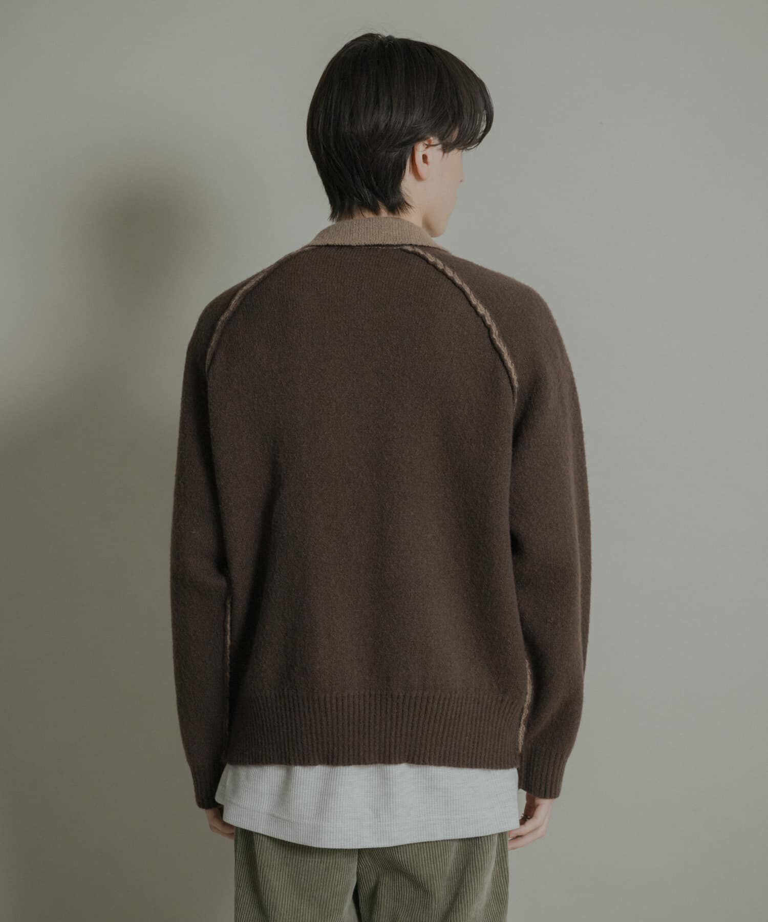 SENSE OF PLACE by URBAN RESEARCH「バイカラーニットジップブルゾン」|ブルゾン・スタジャン|