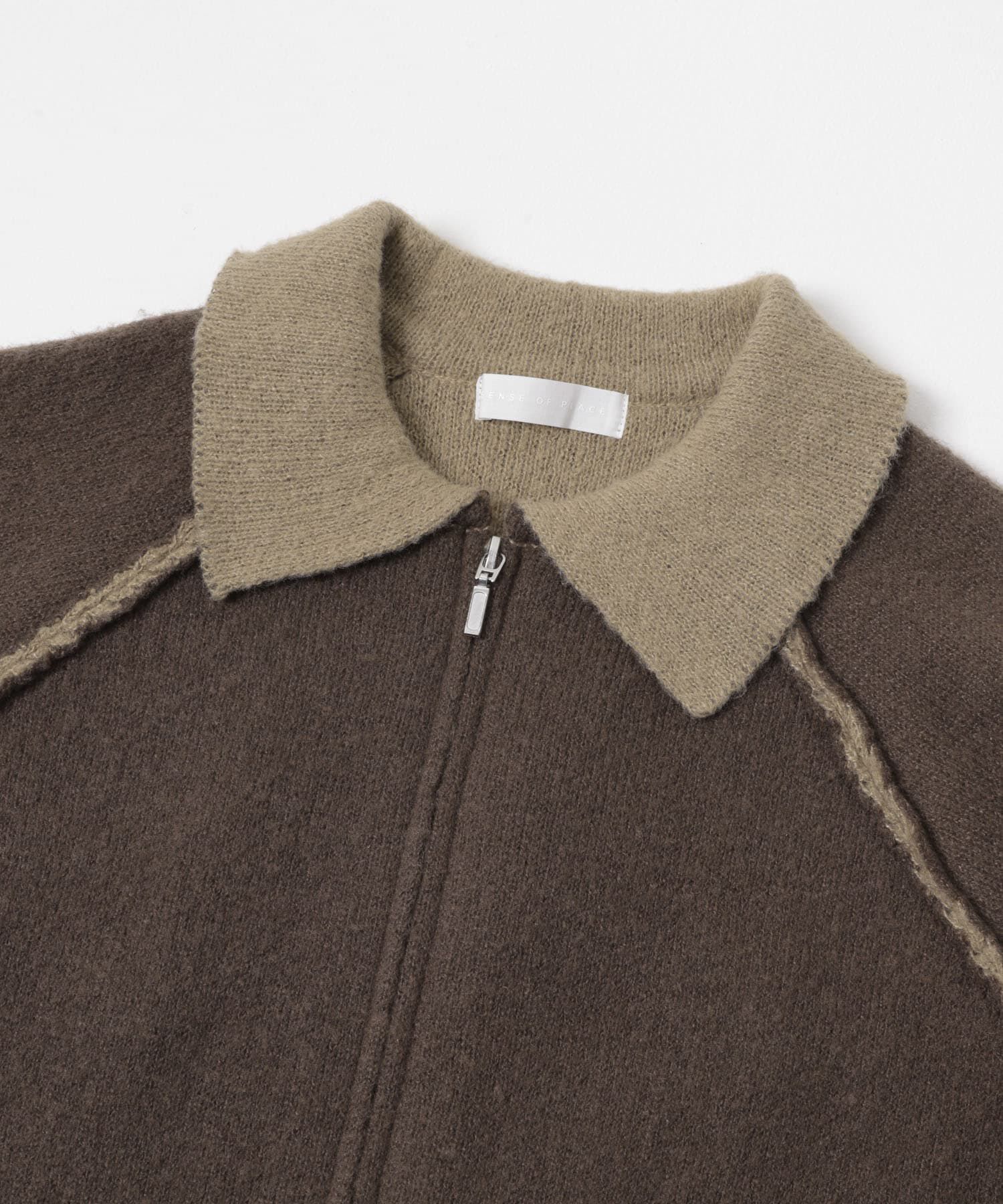 SENSE OF PLACE by URBAN RESEARCH「バイカラーニットジップブルゾン」|ブルゾン・スタジャン|