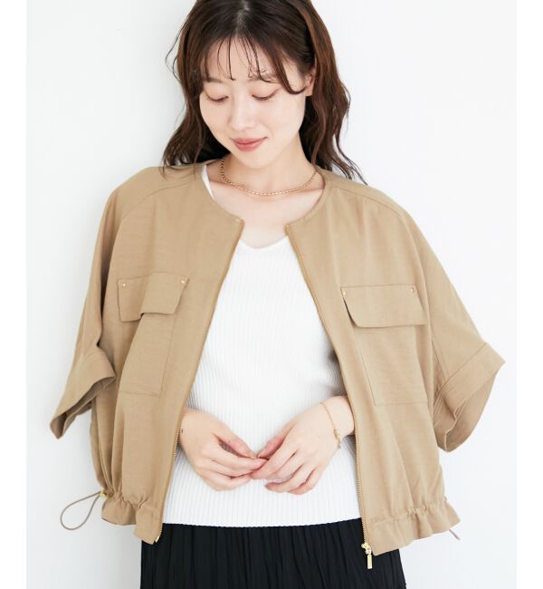  「《シワになりにくく速乾性》ドビークロスドロストブルゾン」|ブルゾン・スタジャン|