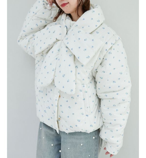 MAJESTICLEGON「リボンマフラーセット中綿ブルゾン」|ブルゾン・スタジャン|