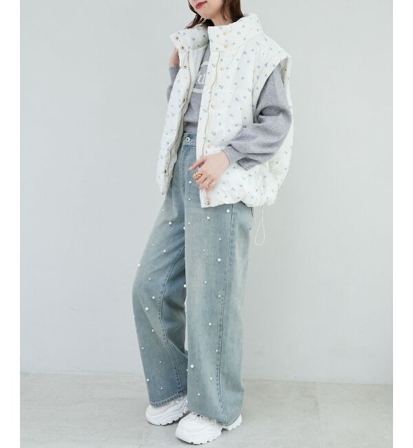 MAJESTICLEGON「リボンマフラーセット中綿ブルゾン」|ブルゾン・スタジャン|