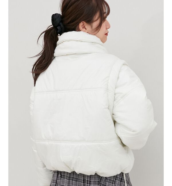 MAJESTICLEGON「リボンマフラーセット中綿ブルゾン」|ブルゾン・スタジャン|