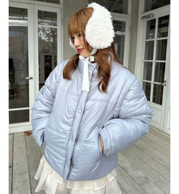 MAJESTICLEGON「リボンマフラーセット中綿ブルゾン」|ブルゾン・スタジャン|