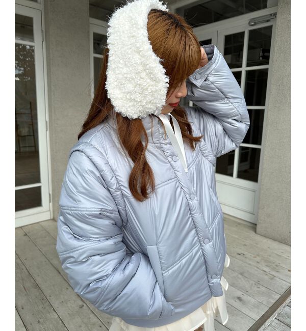 MAJESTICLEGON「リボンマフラーセット中綿ブルゾン」|ブルゾン・スタジャン|