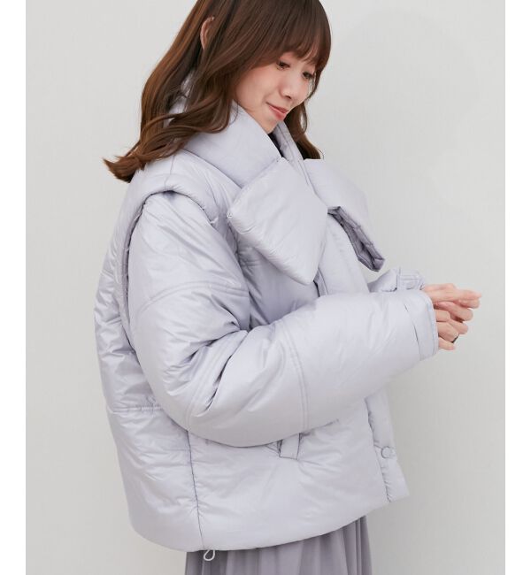 MAJESTICLEGON「リボンマフラーセット中綿ブルゾン」|ブルゾン・スタジャン|