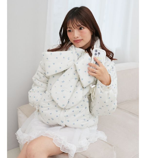 MAJESTICLEGON「リボンマフラーセット中綿ブルゾン」|ブルゾン・スタジャン|