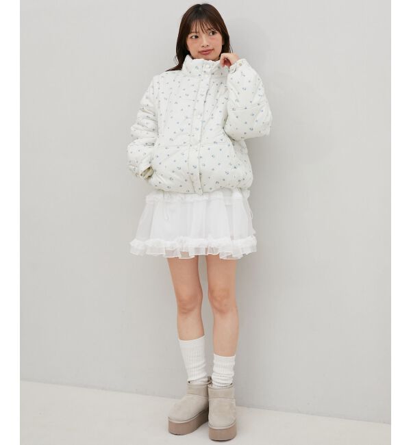 MAJESTICLEGON「リボンマフラーセット中綿ブルゾン」|ブルゾン・スタジャン|