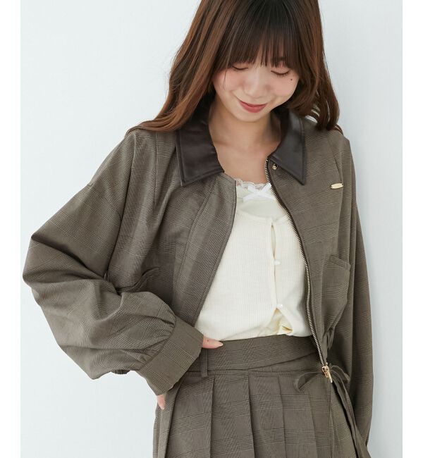  「襟付きショートブルゾン」|ブルゾン・スタジャン|