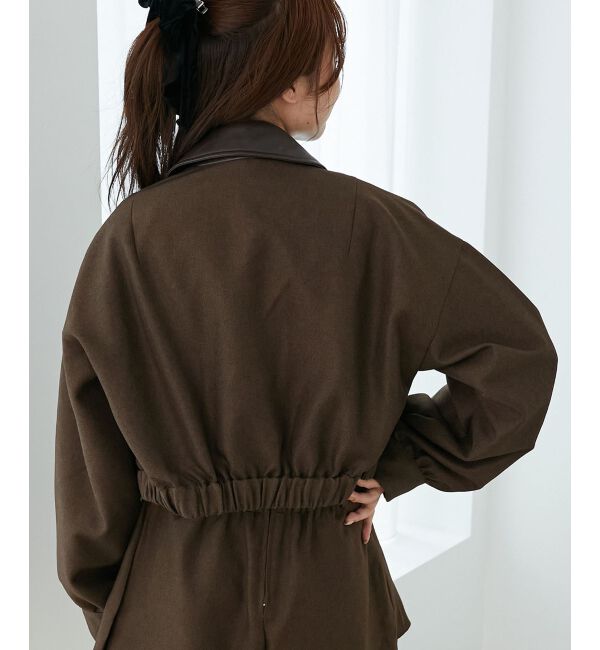  「襟付きショートブルゾン」|ブルゾン・スタジャン|