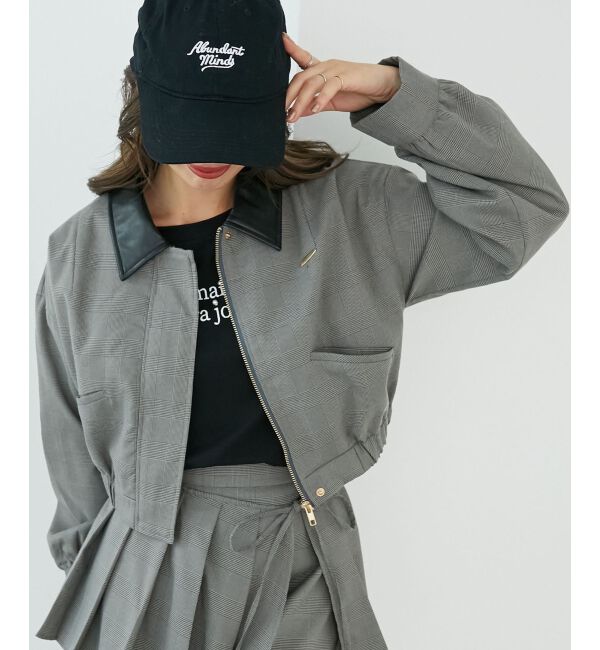  「襟付きショートブルゾン」|ブルゾン・スタジャン|