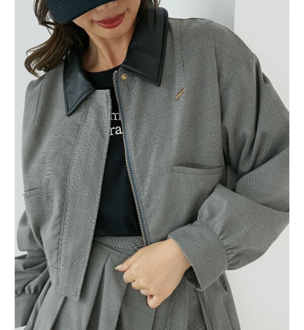  「襟付きショートブルゾン」|ブルゾン・スタジャン|