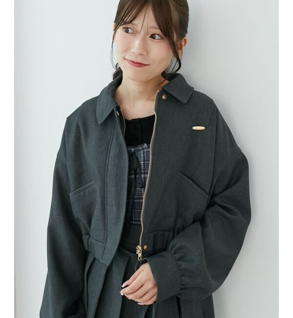  「襟付きショートブルゾン」|ブルゾン・スタジャン|