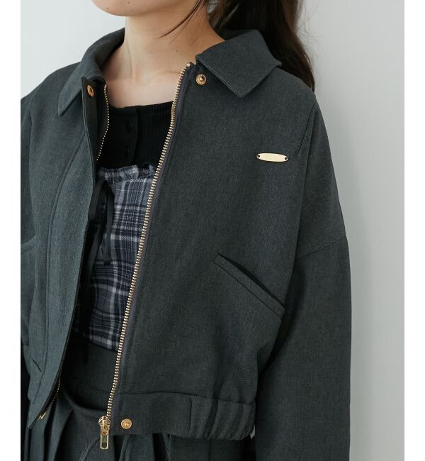 「襟付きショートブルゾン」|ブルゾン・スタジャン|