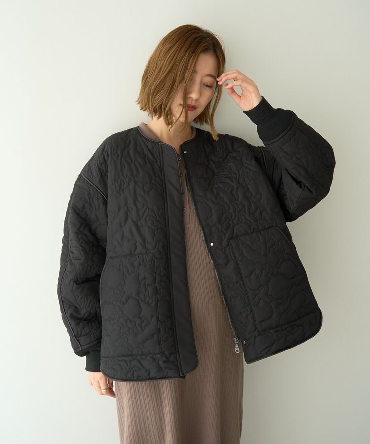 YECCA VECCA「ニュアンス柄キルティングブルゾン」|ブルゾン・スタジャン|