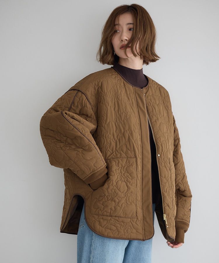 YECCA VECCA「ニュアンス柄キルティングブルゾン」|ブルゾン・スタジャン|