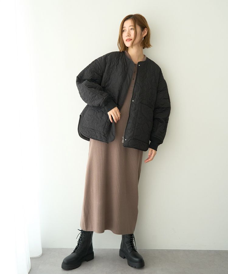 YECCA VECCA「ニュアンス柄キルティングブルゾン」|ブルゾン・スタジャン|