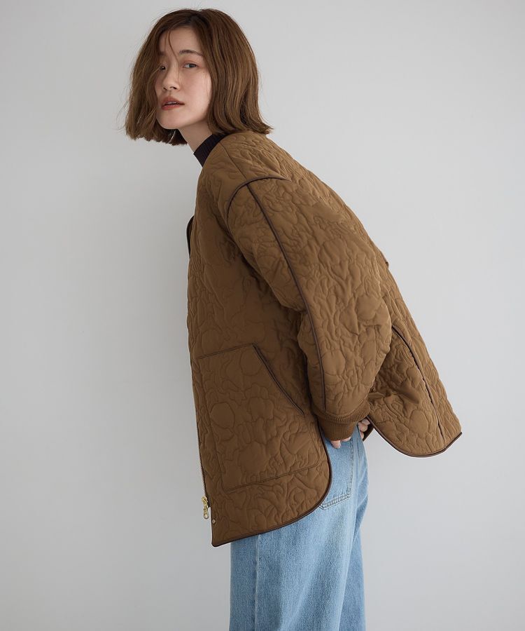 YECCA VECCA「ニュアンス柄キルティングブルゾン」|ブルゾン・スタジャン|