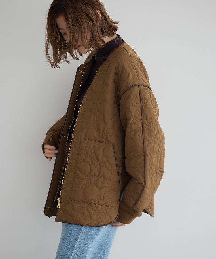 YECCA VECCA「ニュアンス柄キルティングブルゾン」|ブルゾン・スタジャン|