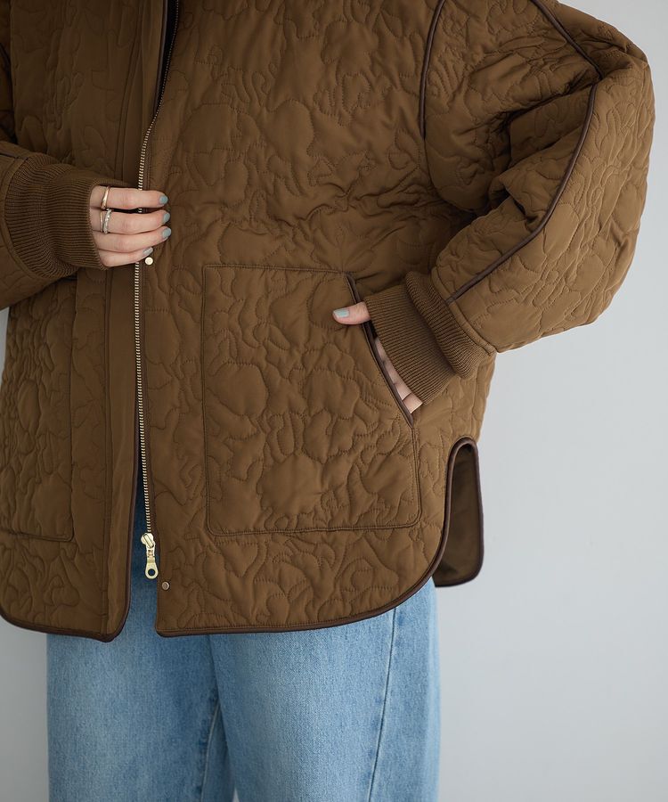 YECCA VECCA「ニュアンス柄キルティングブルゾン」|ブルゾン・スタジャン|