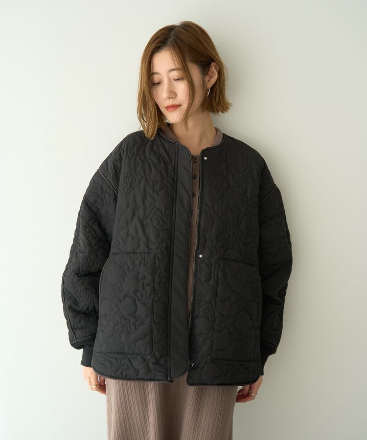 YECCA VECCA「ニュアンス柄キルティングブルゾン」|ブルゾン・スタジャン|