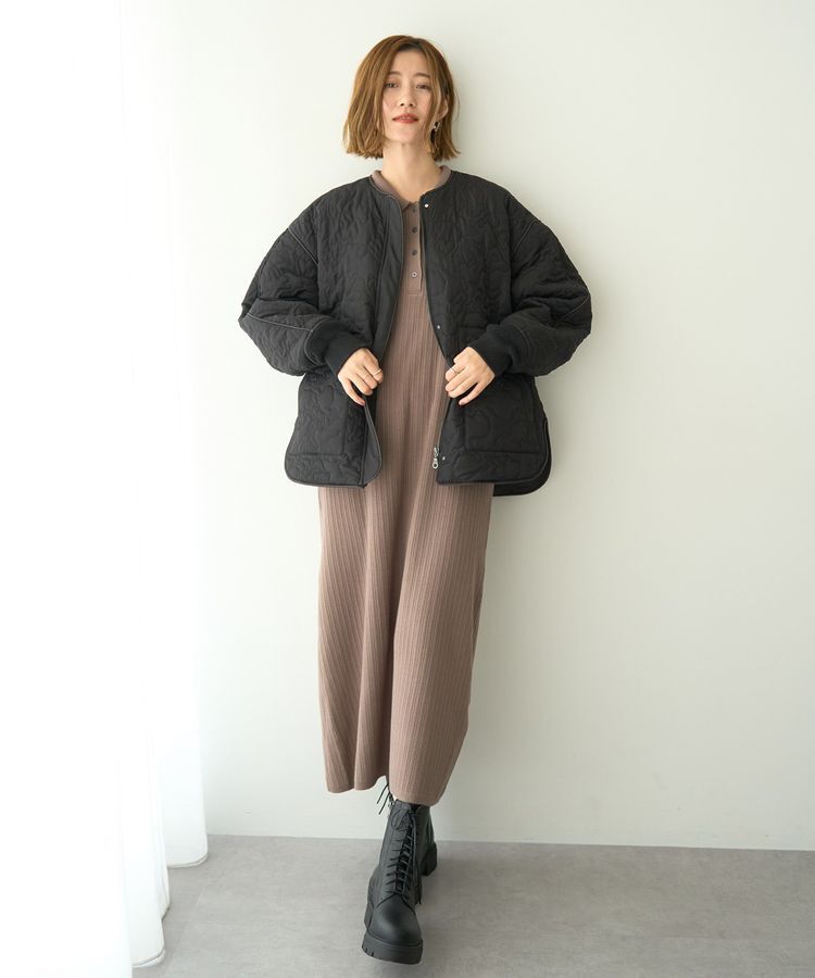 YECCA VECCA「ニュアンス柄キルティングブルゾン」|ブルゾン・スタジャン|