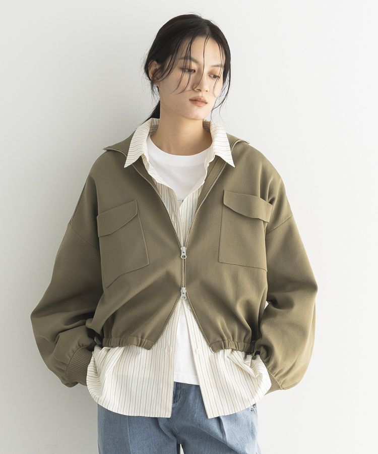GARAGE OF GOOD CLOTHING「総針ニットWzipブルゾン2」|ブルゾン・スタジャン|Khaki
