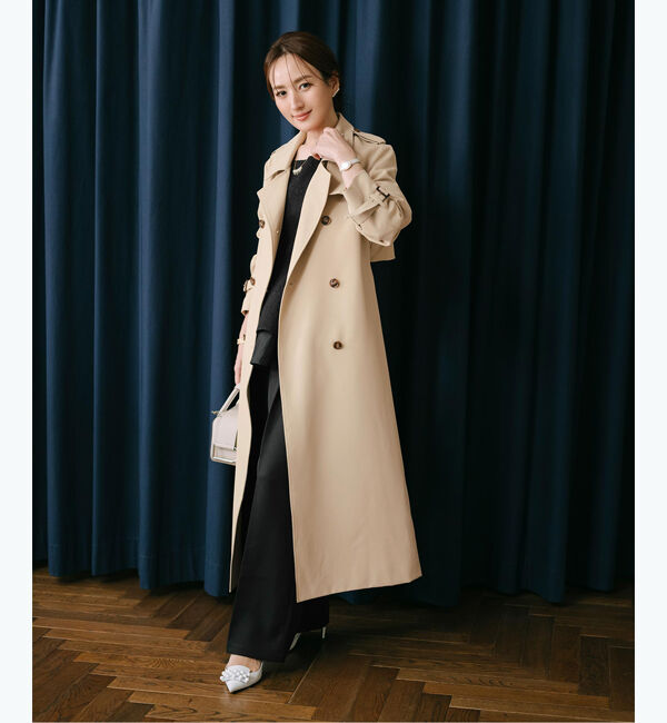 ur's「【星玲奈さんコラボアイテム】ダブルトレンチコート」|トレンチコート|ベージュ