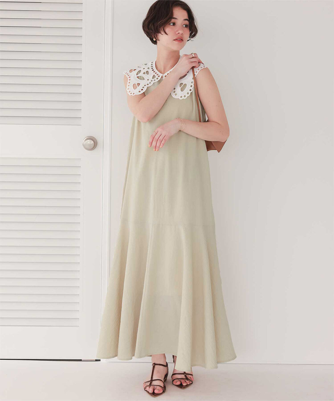 titivate「レースつけ襟付ノースリーブワンピース」|ワンピース|