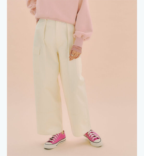 titivate「タックカーゴパンツ」|カーゴ|アイボリー