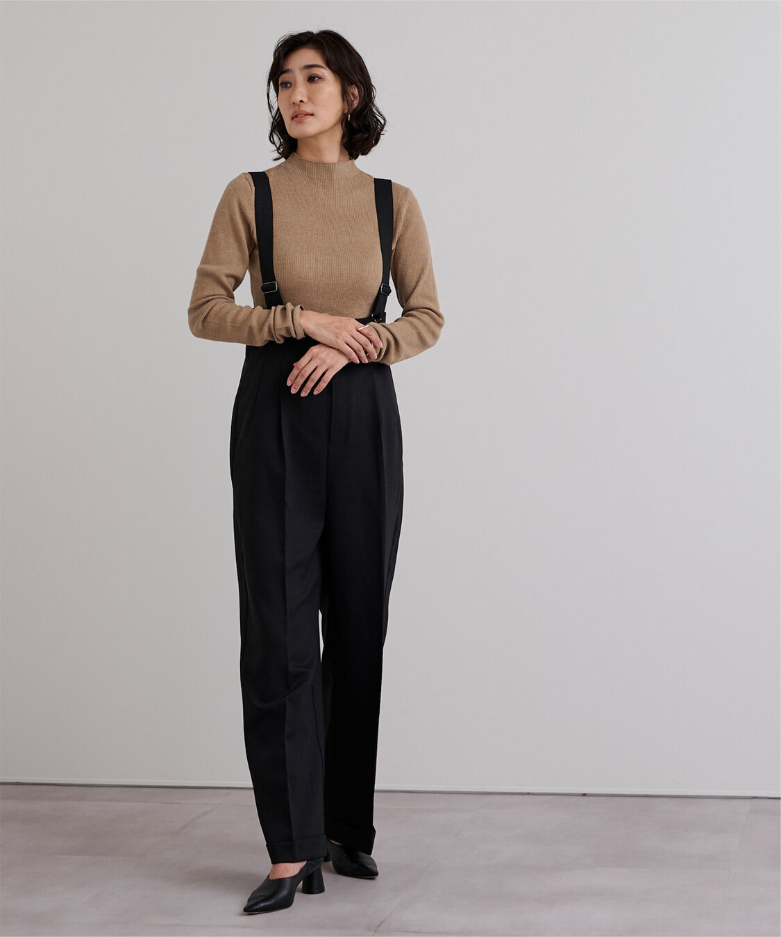 ur's「センタープレスダブルサロペットパンツ」|オールインワン|