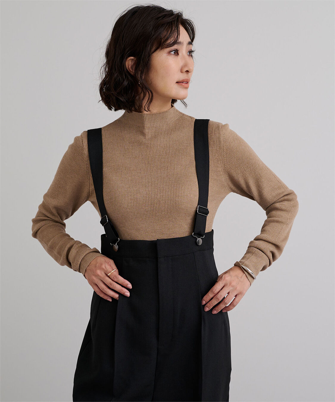 ur's「センタープレスダブルサロペットパンツ」|オールインワン|