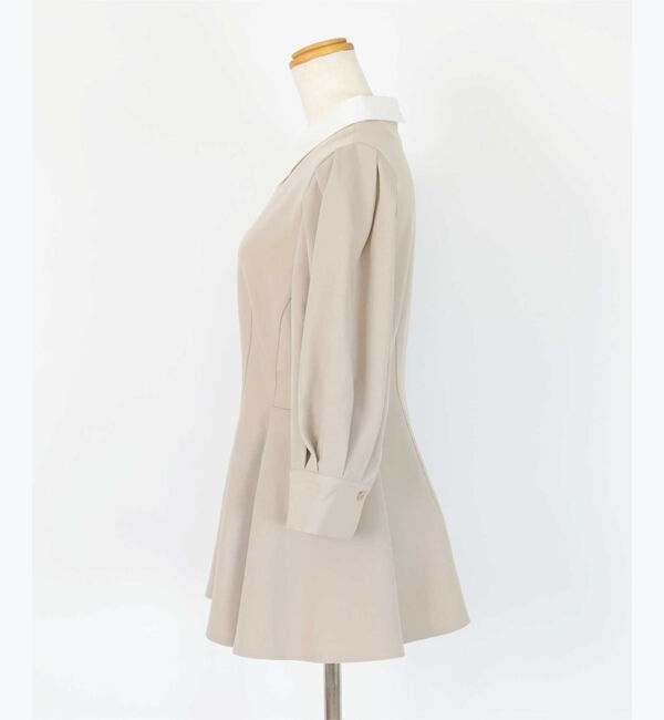 ur's「【星玲奈さんコラボアイテム】2way襟付タックペプラムトップス」|Tシャツ・カットソー|