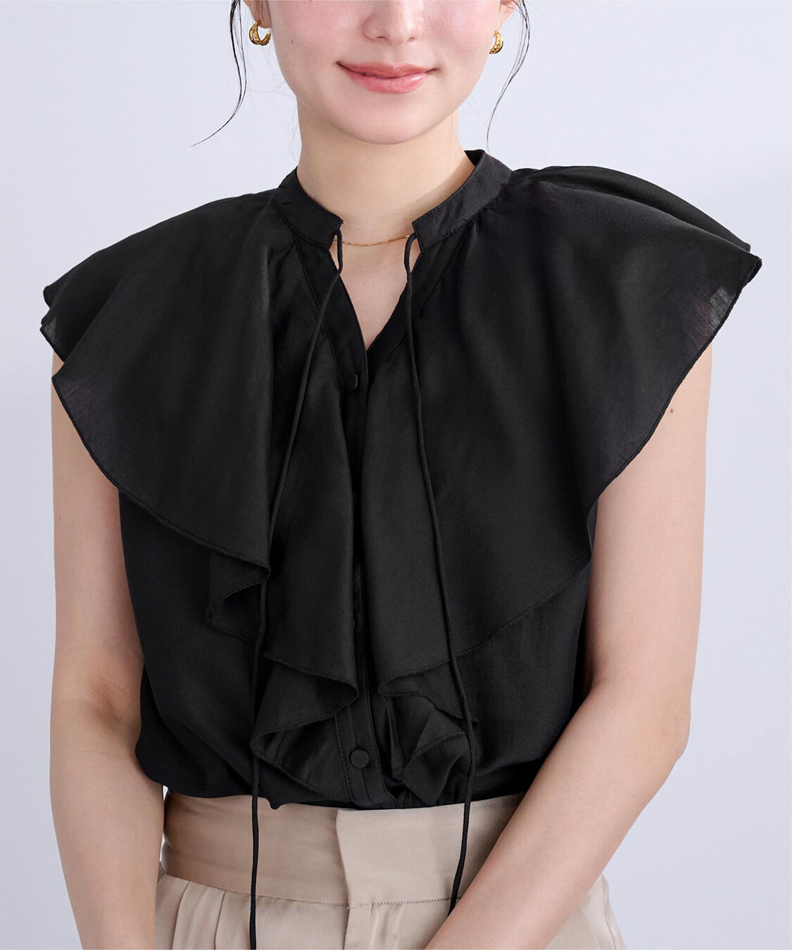 ur's「ラッフルデザインフレンチスリーブブラウス」|シャツ・ブラウス|