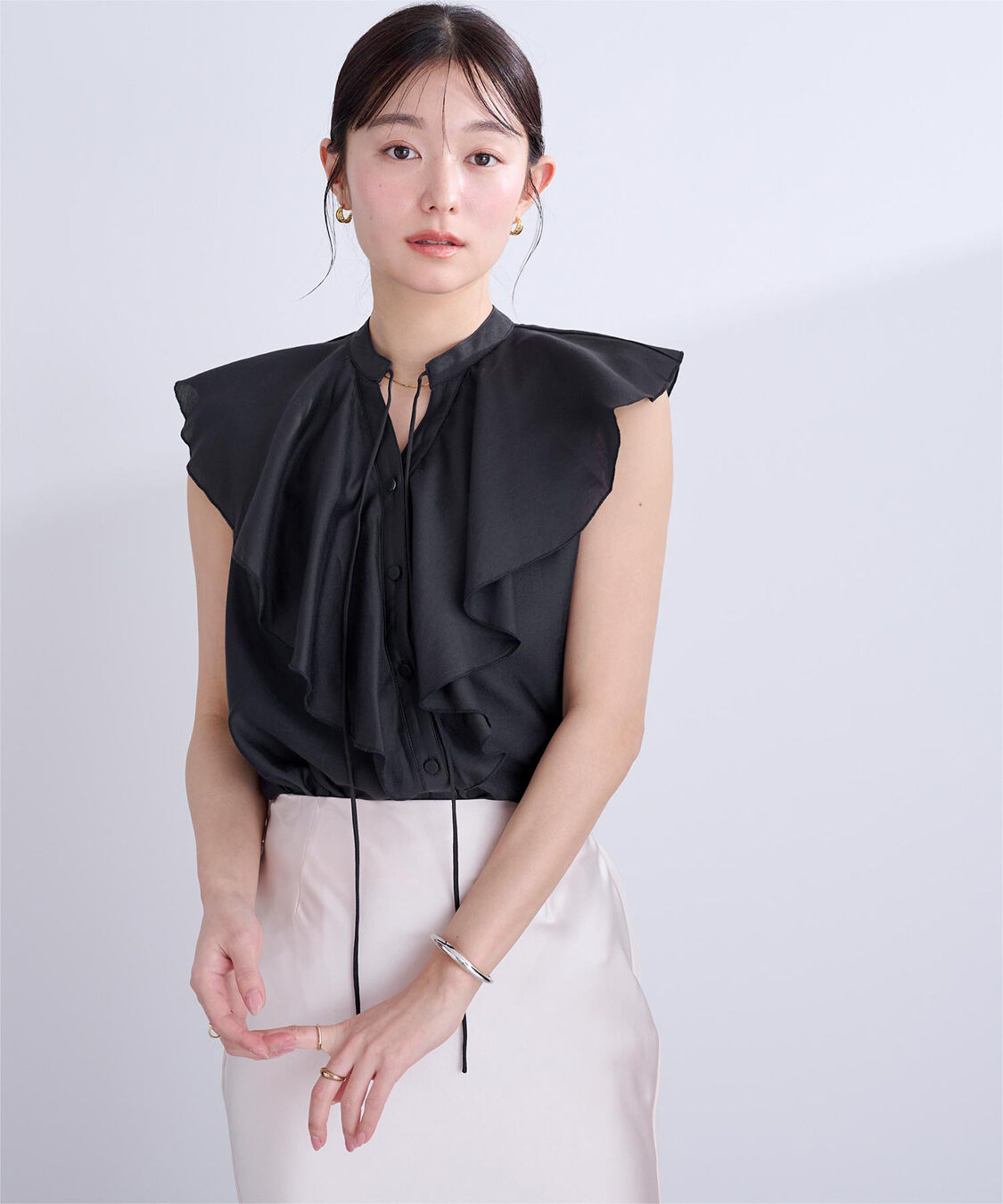 ur's「ラッフルデザインフレンチスリーブブラウス」|シャツ・ブラウス|