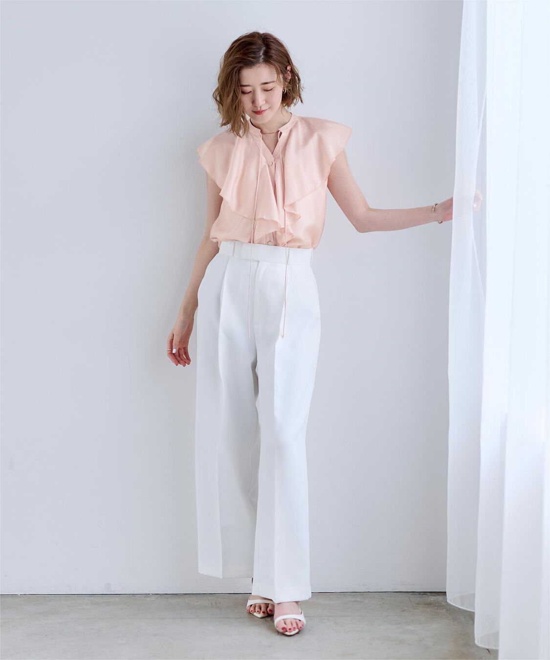 ur's「ラッフルデザインフレンチスリーブブラウス」|シャツ・ブラウス|