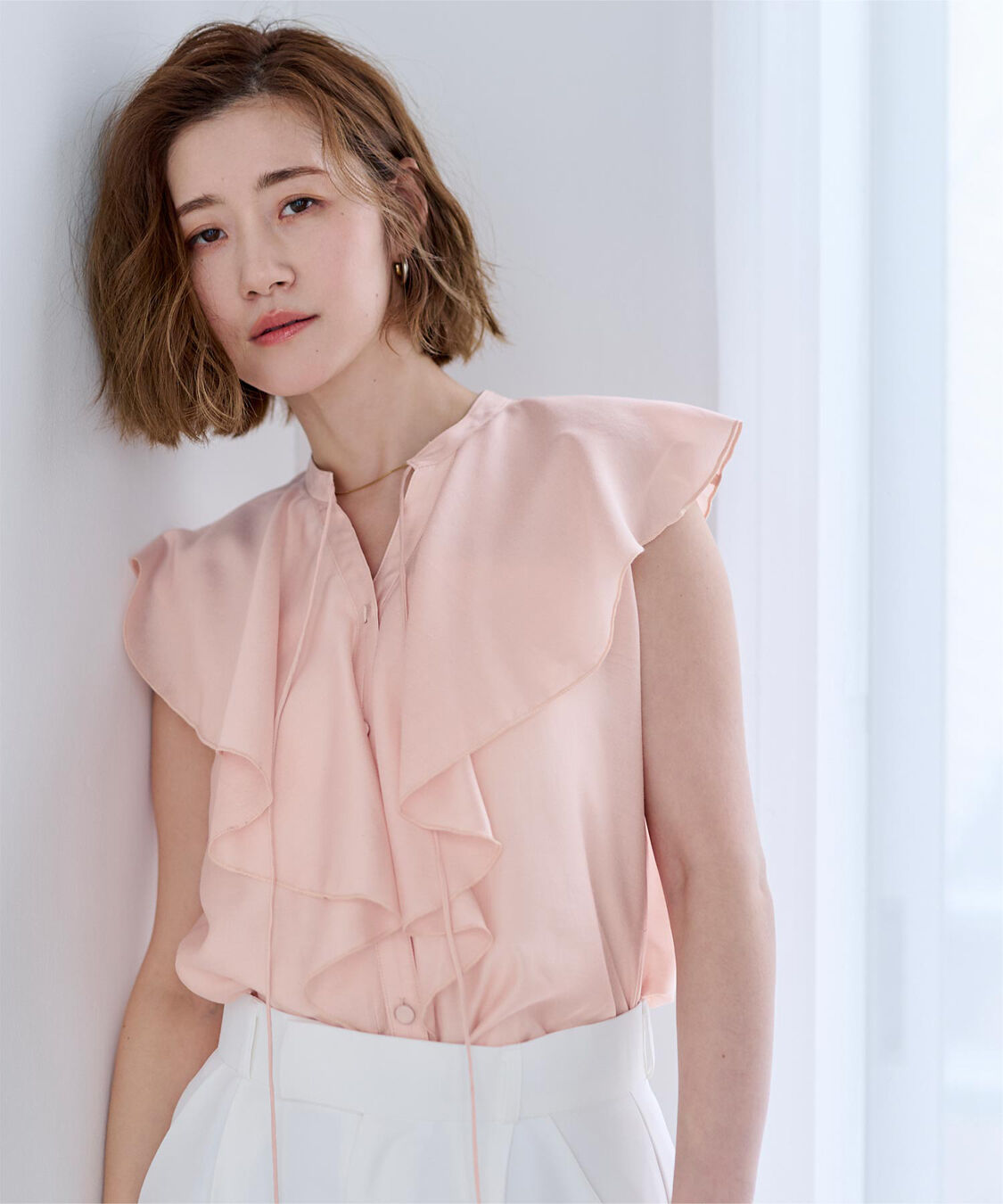 ur's「ラッフルデザインフレンチスリーブブラウス」|シャツ・ブラウス|