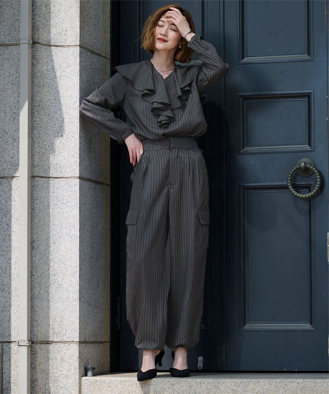 ur's「ハイウエストカーゴパンツ」|カーゴ|