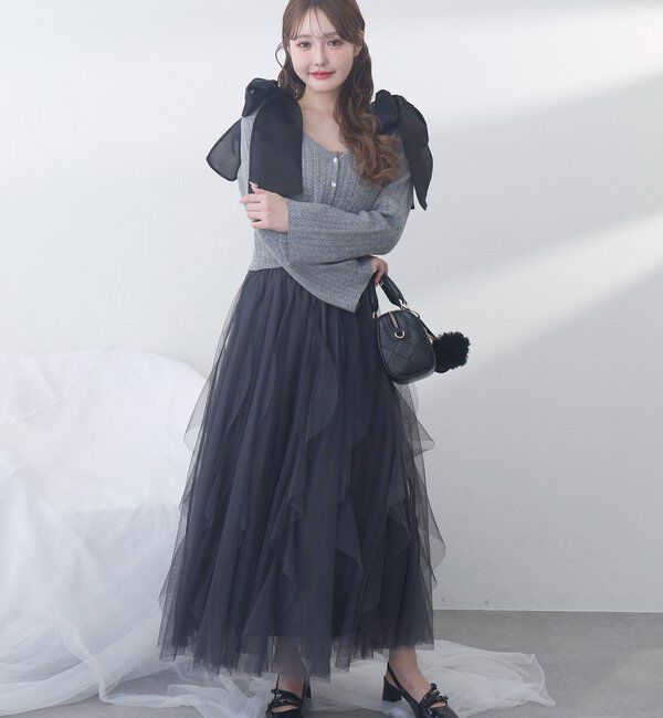  「キラキラボタンアイレットカーデ」|ニット・セーター|