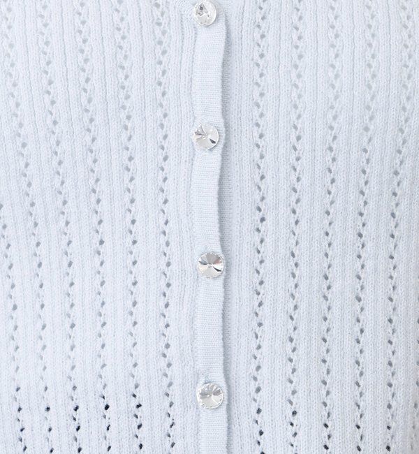  「キラキラボタンアイレットカーデ」|ニット・セーター|