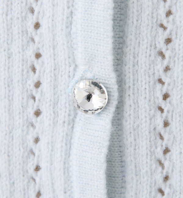  「キラキラボタンアイレットカーデ」|ニット・セーター|