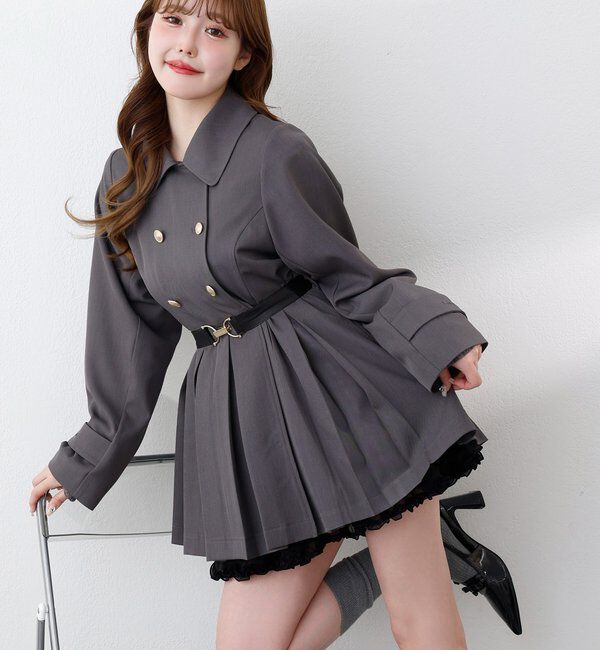  「ウエストベルトプリーツミニトレンチ」|その他|