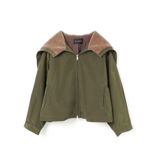 mizuiro ind「mizuiro ind バックボアフードジャケット」|ブルゾン・スタジャン|カーキ